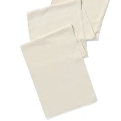 French Perle Solid Natural White 14x90 Table Runner
