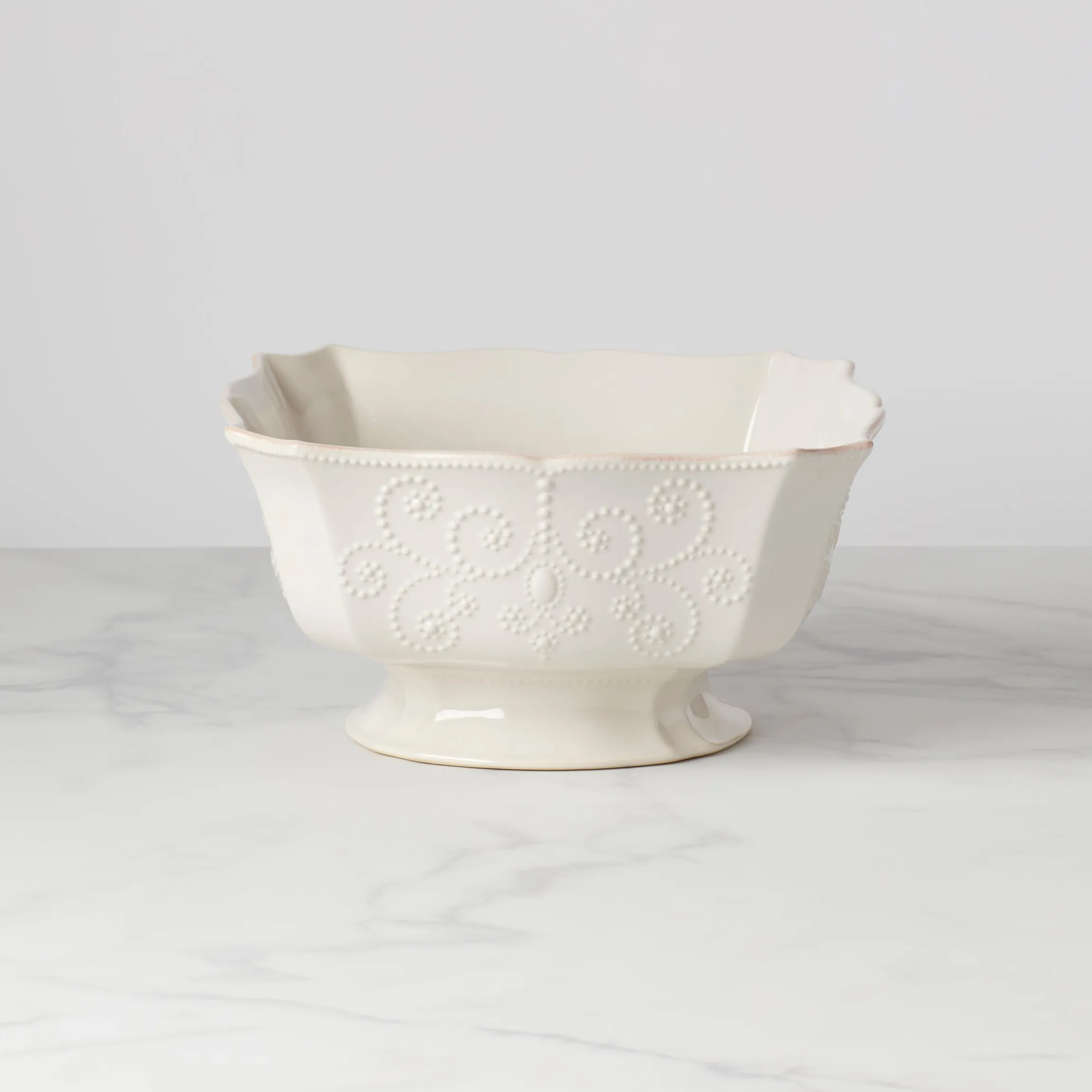 French Perle White Centerpiece Bowl