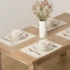 French Perle White Dinner Plates, Set of 4