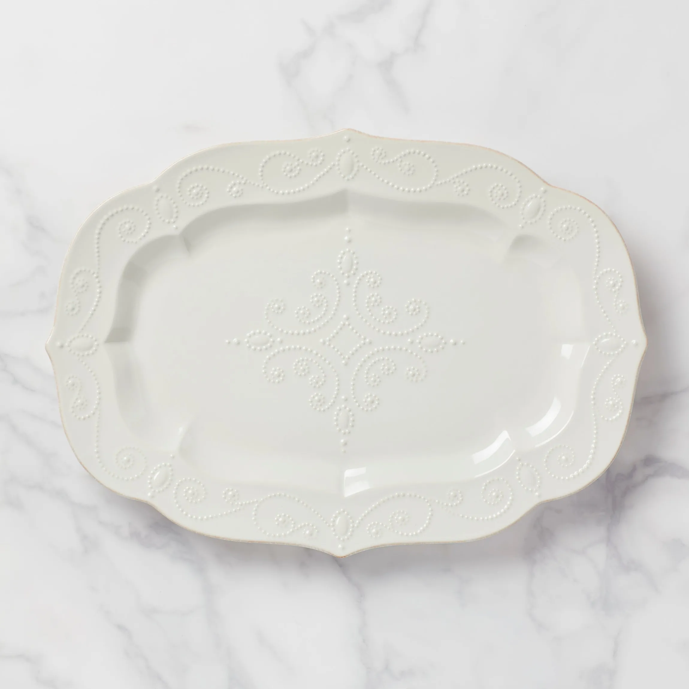 French Perle White Large Serving Platter
