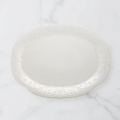 French Perle White Oval Serving Platter