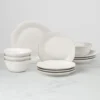 French Perle White 12-Piece Dinnerware Set