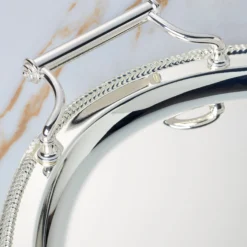 Gallery Oval Silverplate Tray with Handles