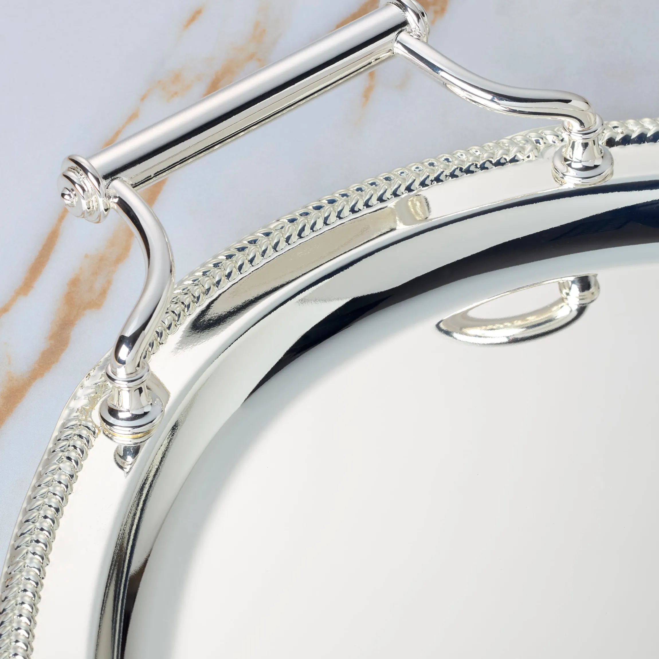 Gallery Oval Silverplate Tray with Handles