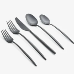 Gaze Black Satin 20-Piece Flatware Set