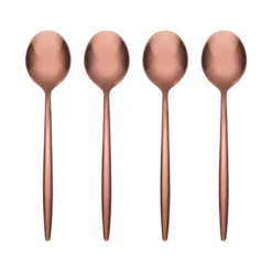Gaze Copper Mirror Demitasse Spoons, Set of 4