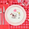 Gingham Pink Dinner Plates, Set of 4