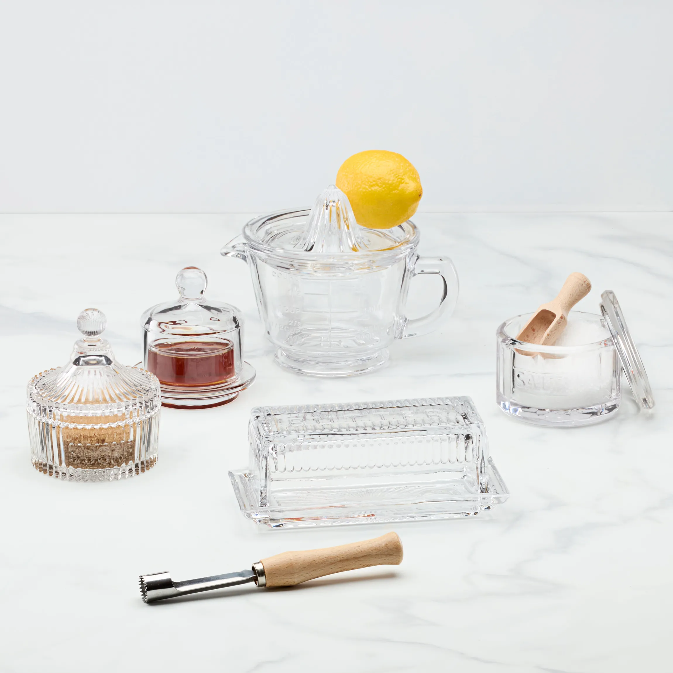 Glass Salt Pot with Scoop