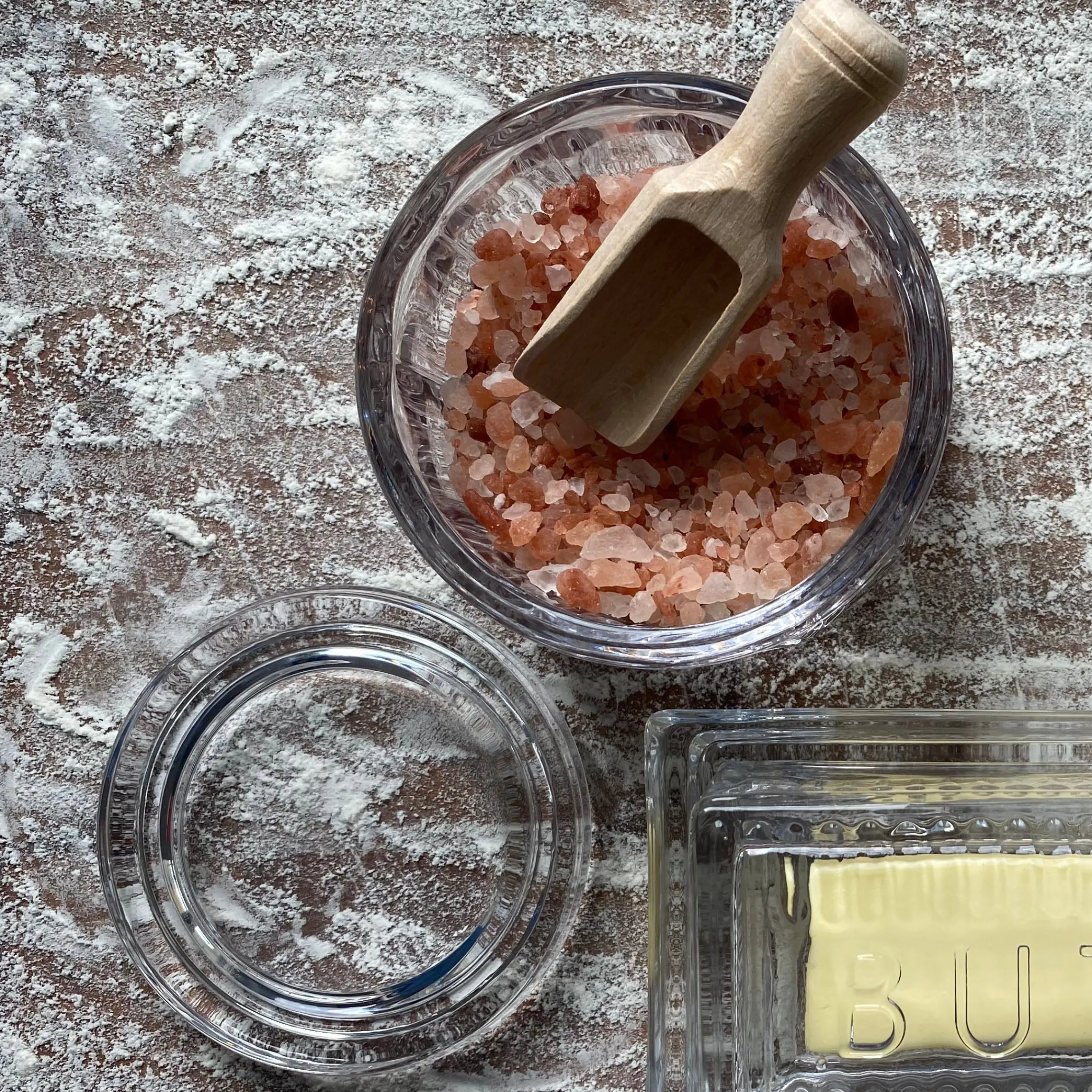 Glass Salt Pot with Scoop