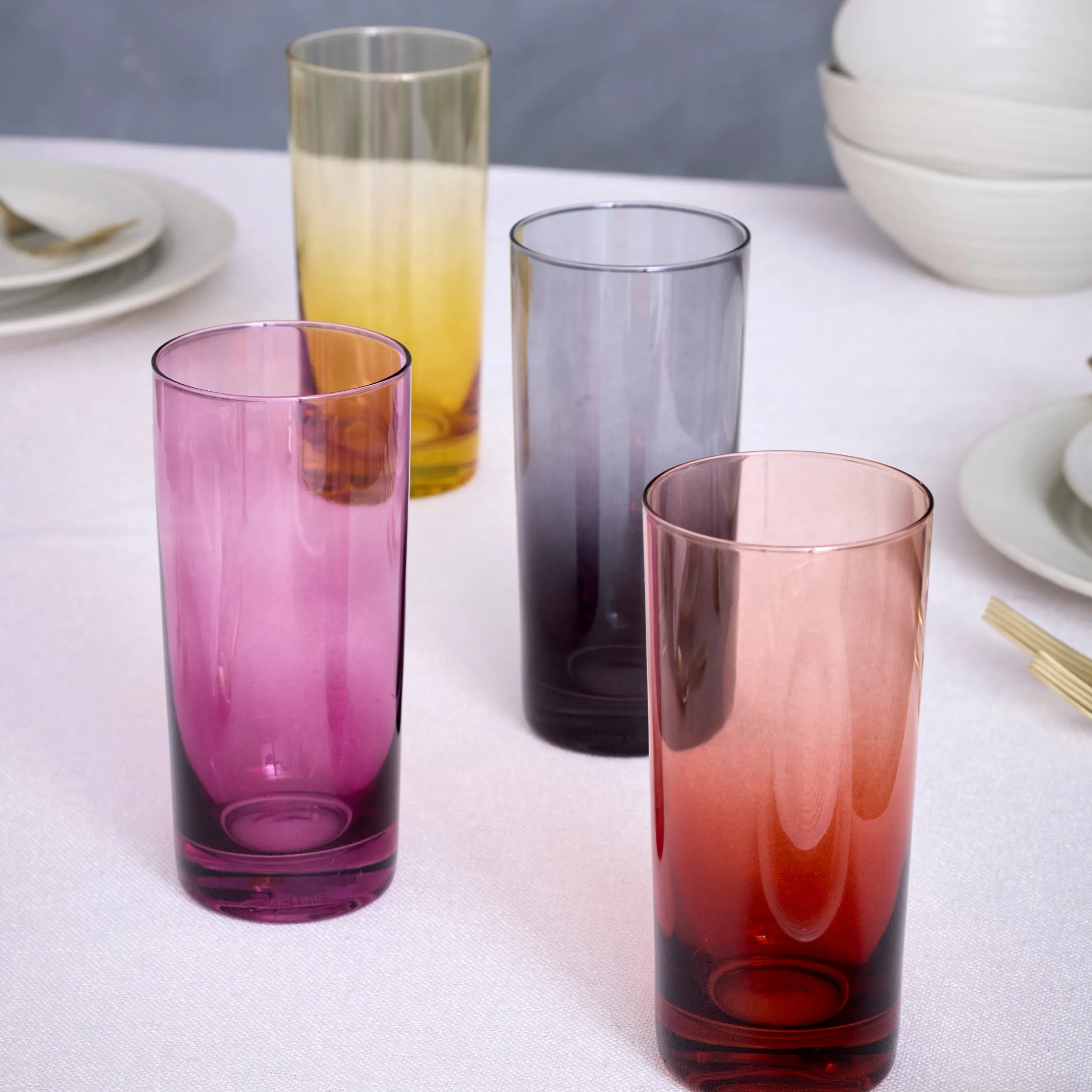Golden Hour Highball Glasses, Set of 4