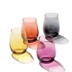Golden Hour Stemless Wine Glasses, Set of 4