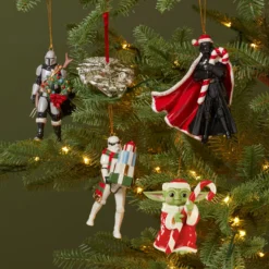 Grogu with Candy Cane Ornament