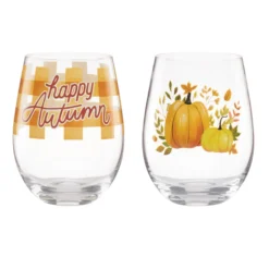 Harvest Stemless Wine, Set of 2