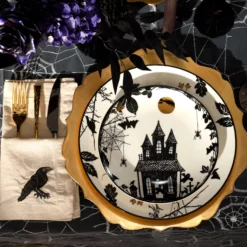 Haunted Halloween Accent Plates, Set of 4