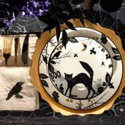 Haunted Halloween Accent Plates, Set of 4