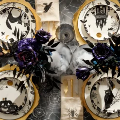 Haunted Halloween Accent Plates, Set of 4