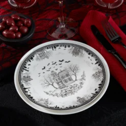 Haunted Village Accent Plates, Set of 4 Assorted