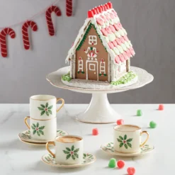 Holiday Espresso Cup & Saucer, Set of 4