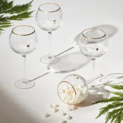Holiday Gold Balloon Glasses, Set of 4