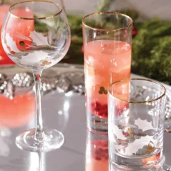 Holiday Gold Double Old-Fashioned Glasses, Set of 4