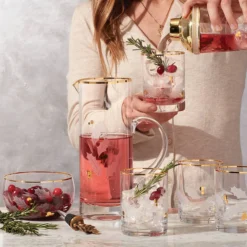 Holiday Gold Double Old-Fashioned Glasses, Set of 4