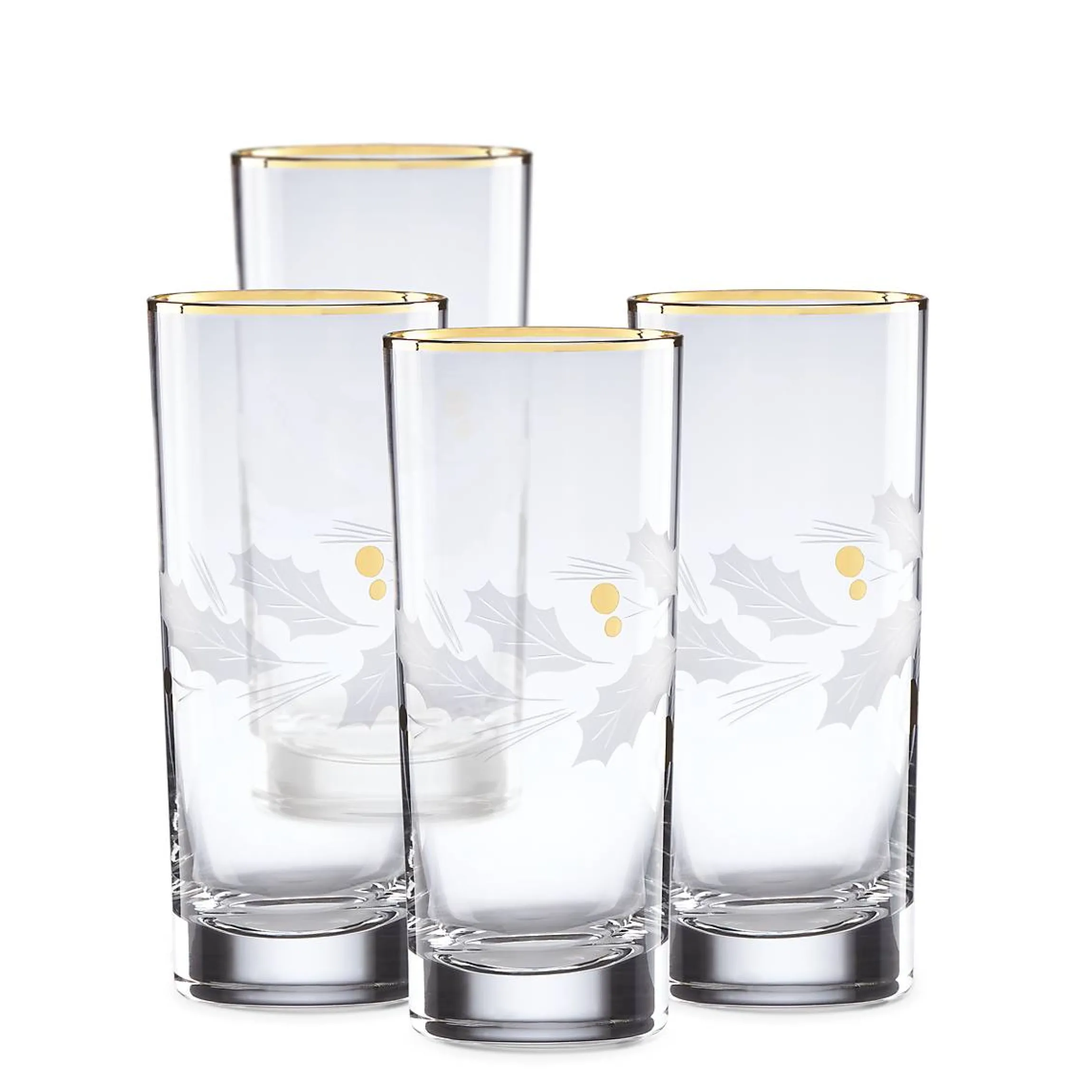 Holiday Gold Highball Glasses, Set of 4