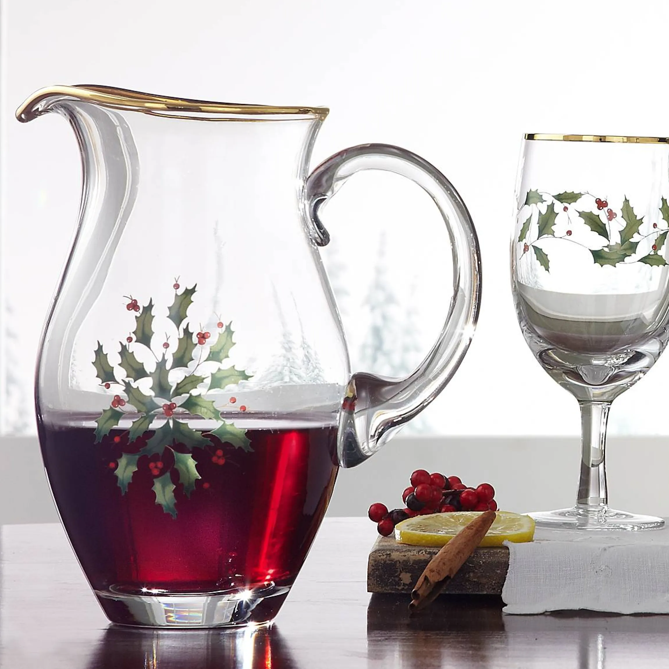 Holiday Iced Beverage Glasses, Set of 4