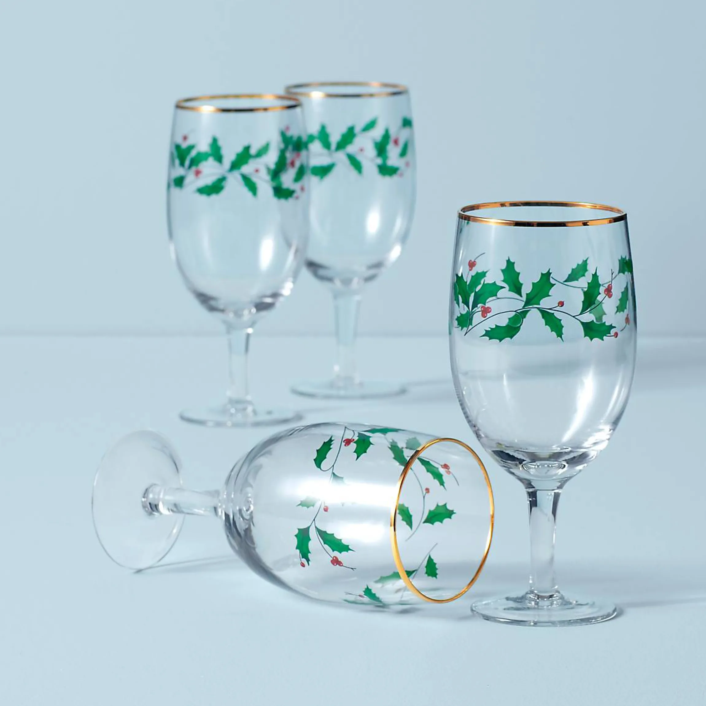 Holiday Iced Beverage Glasses, Set of 4