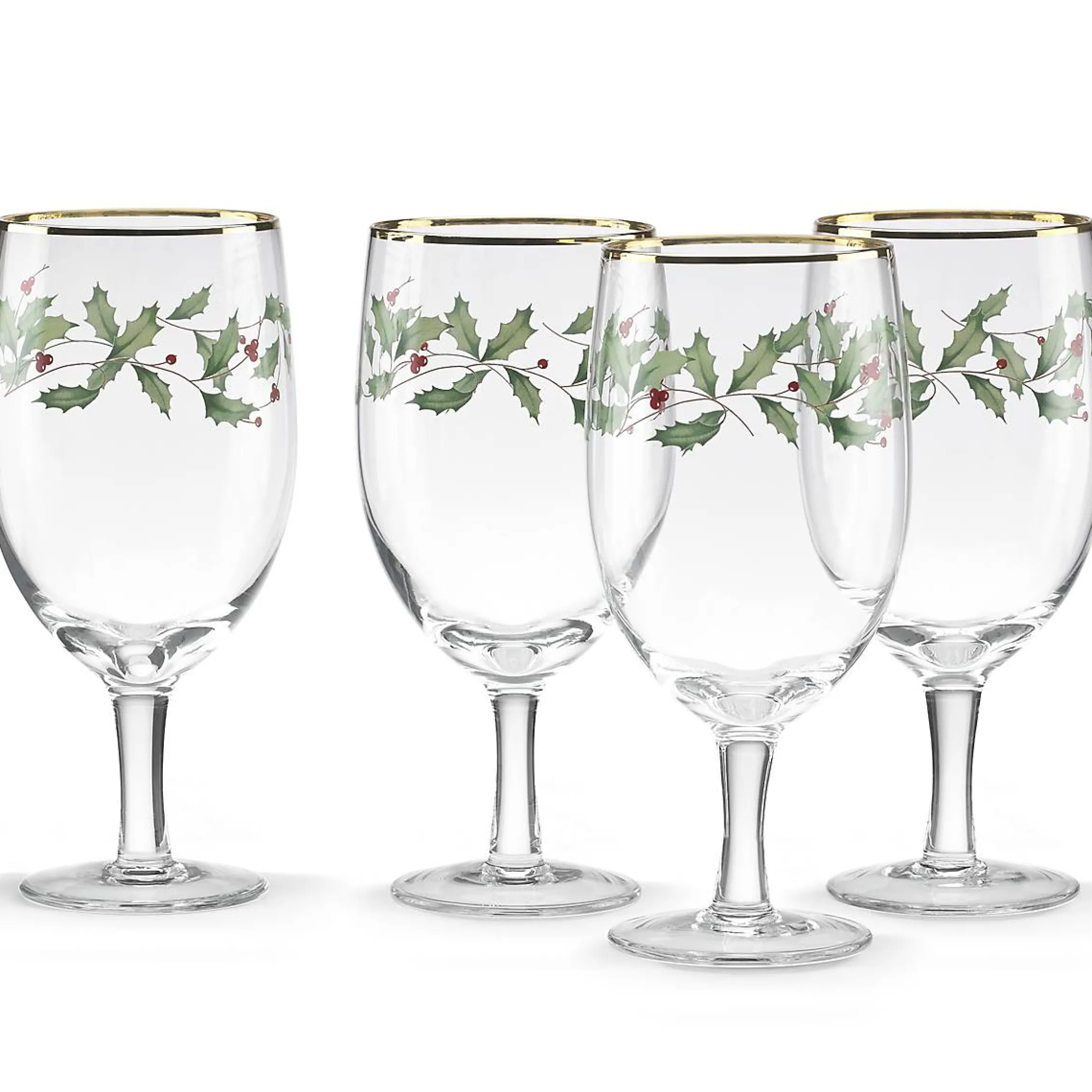 Holiday Iced Beverage Glasses, Set of 4