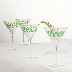Holiday Martini Glasses, Set of 4