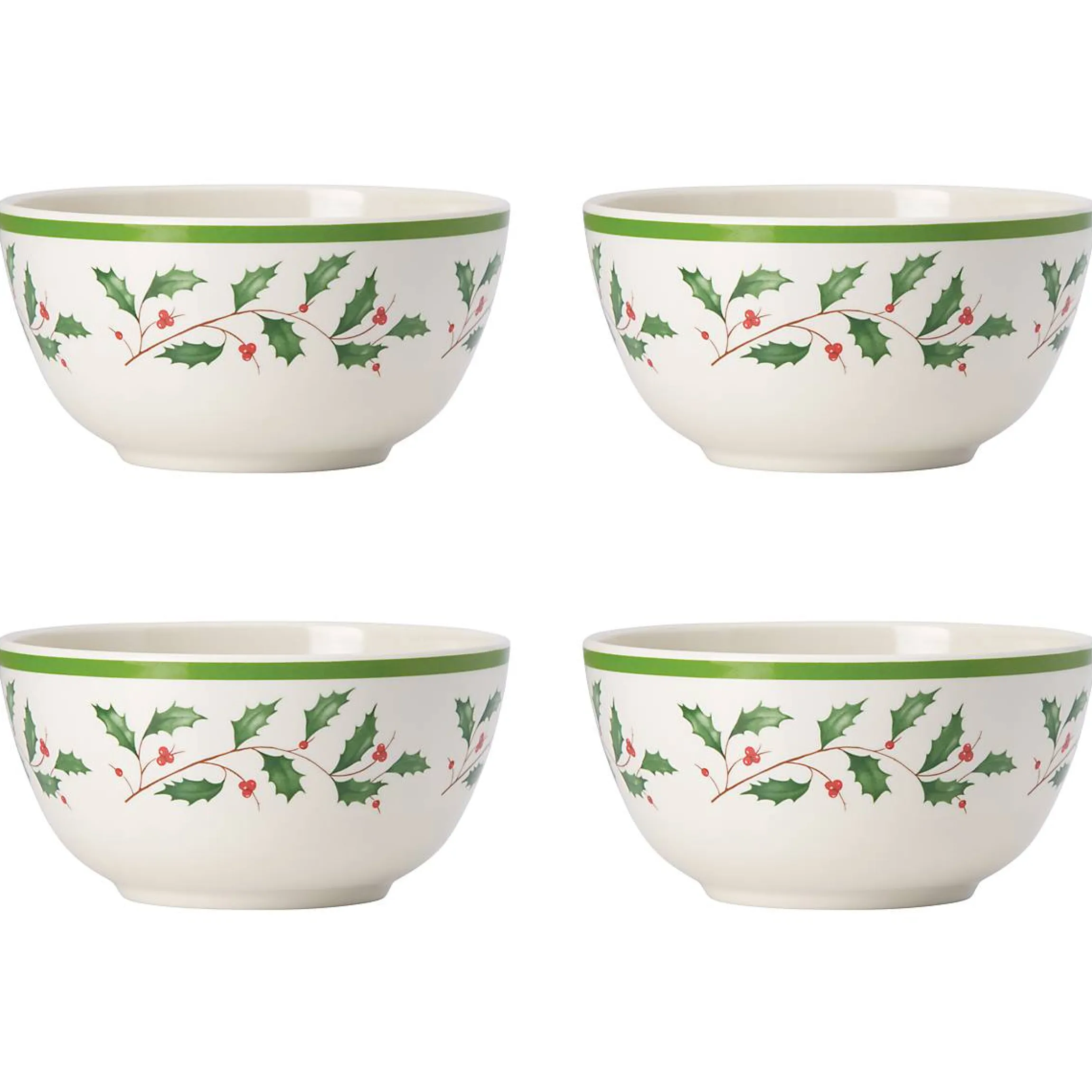 Holiday Melamine All-Purpose Bowls, Set of 4