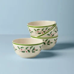 Holiday Melamine All-Purpose Bowls, Set of 4