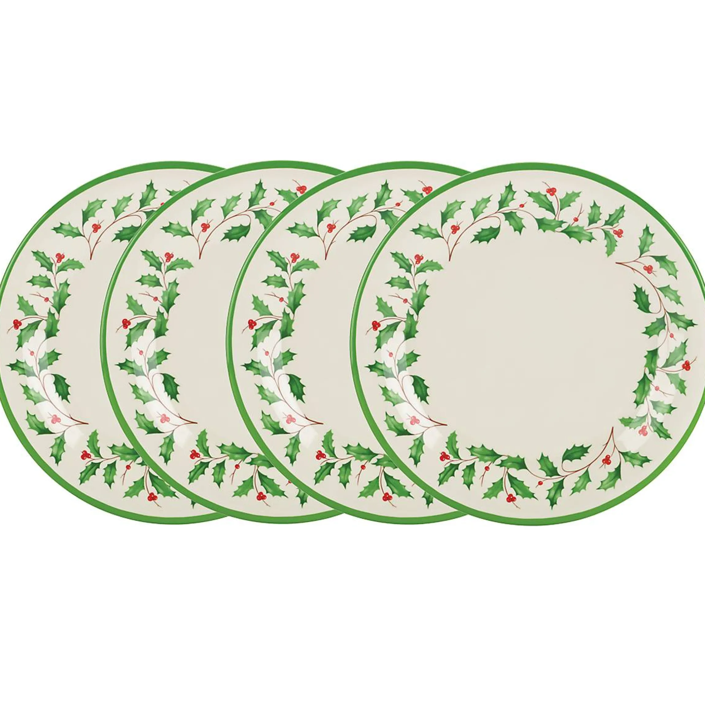 Holiday Melamine Dinner Plates, Set of 4