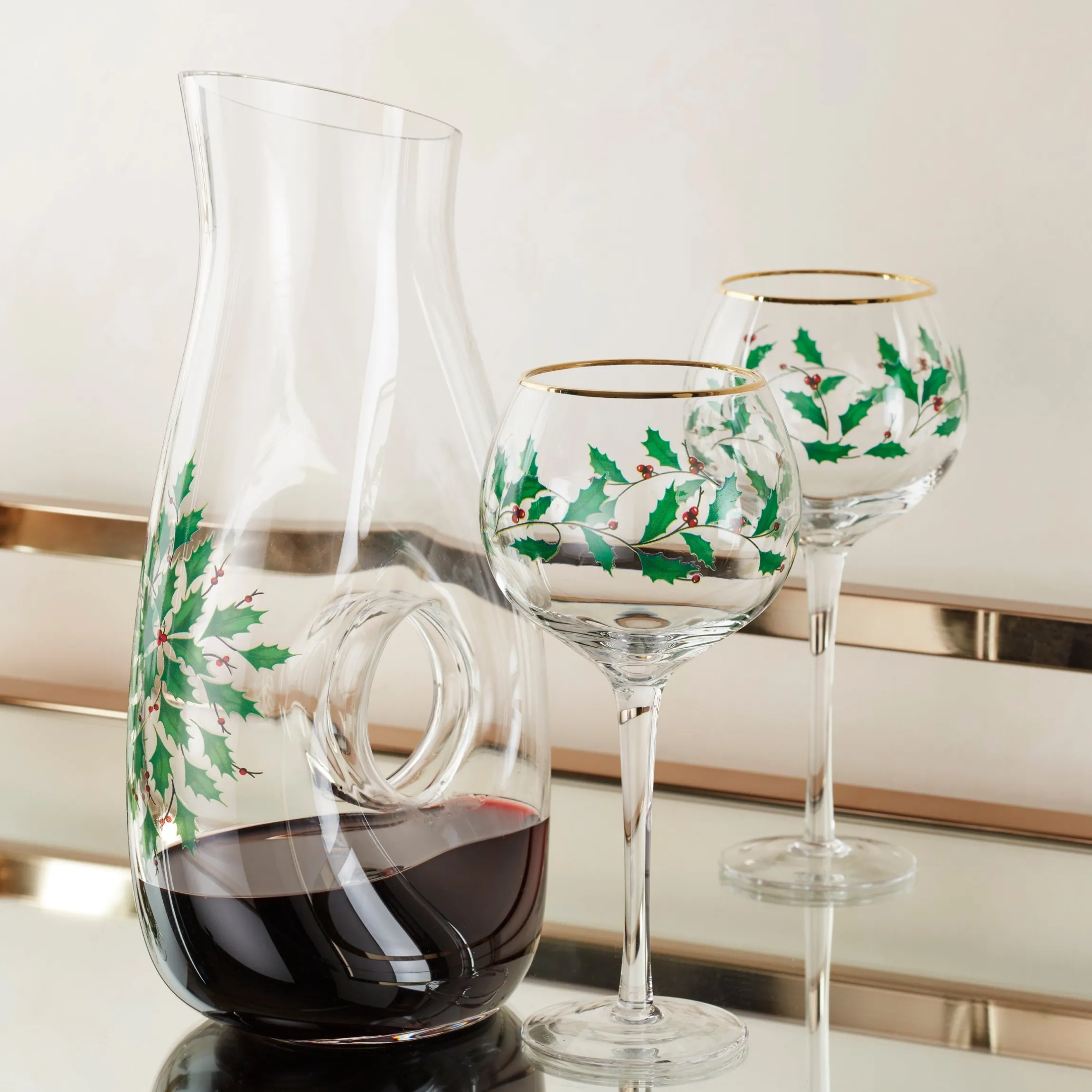 Holiday 3-Piece Decanter & Wine Glass Set