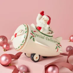 Holiday Santa Airplane Cookie Jar