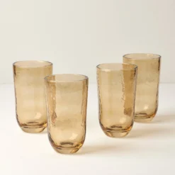 Homespun Amber Tall Tumbler - Set Of 4