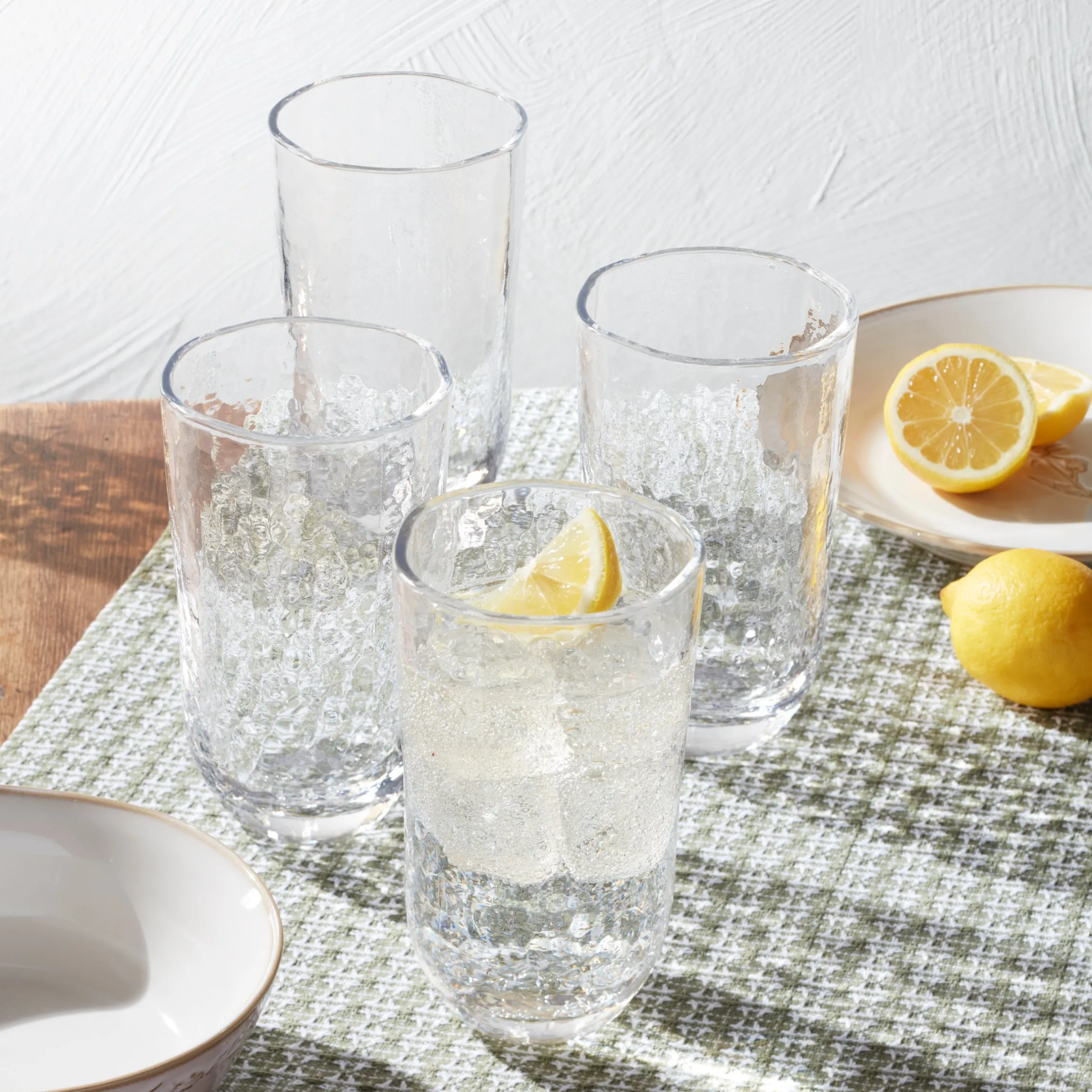 Homespun Clear Tall Tumbler - Set Of 4