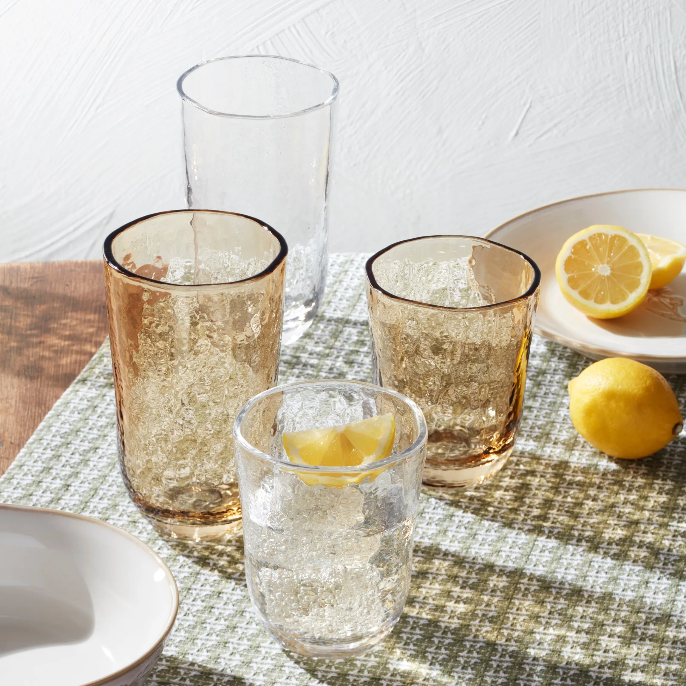 Homespun Clear Tall Tumbler - Set Of 4