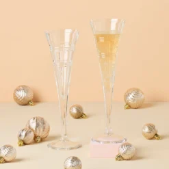 Hudson Crystal Toasting Flutes, Set of 2