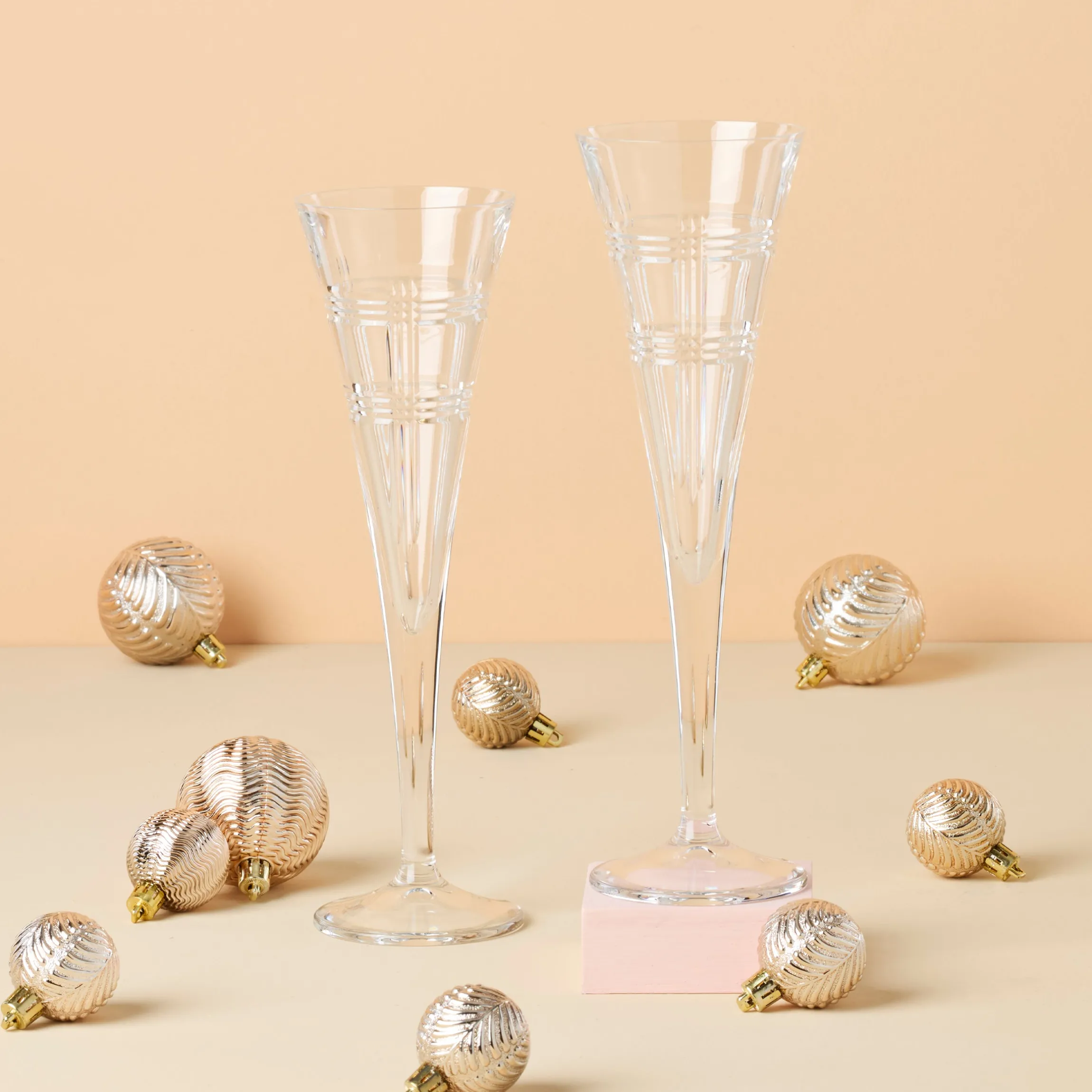 Hudson Crystal Toasting Flutes, Set of 2