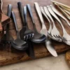 Isobel Black Satin 20-Piece Flatware Set