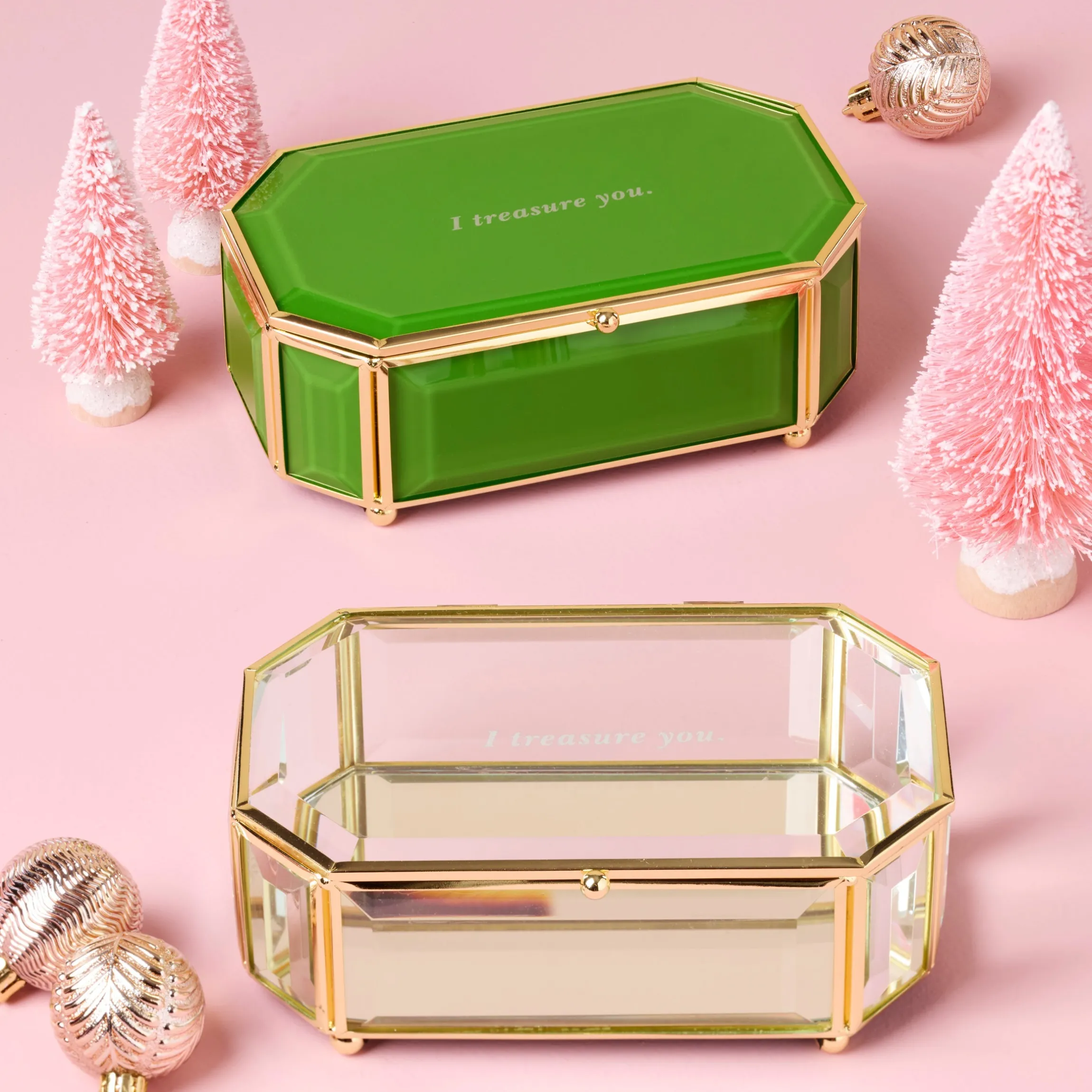 "I Treasure You" Clear Jewelry Box