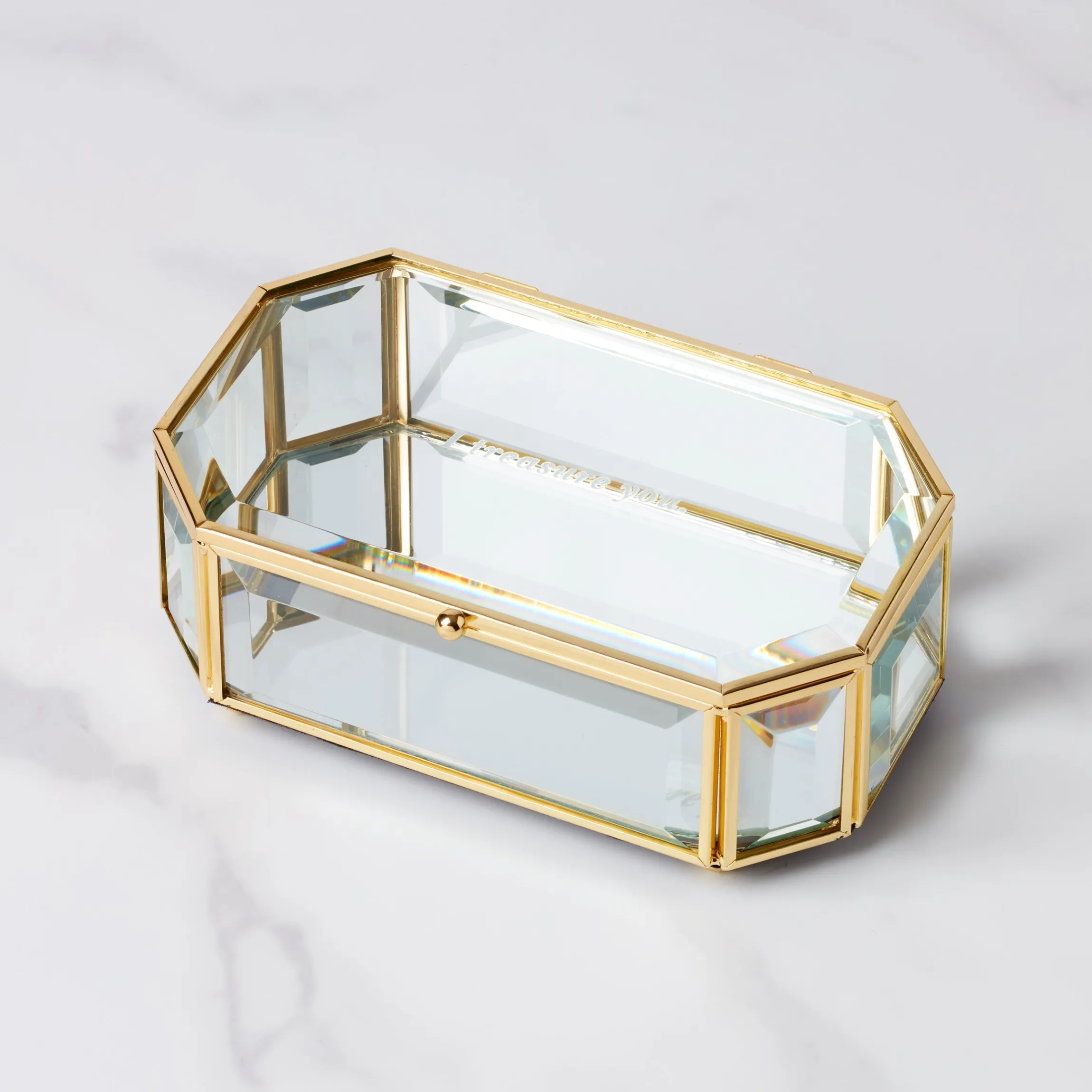 "I Treasure You" Clear Jewelry Box