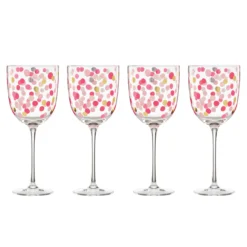 It's Raining Confetti Wine Glasses, Set of 4