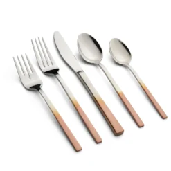 Kelvin Copper Ombre Satin Mirror 20-Piece Flatware Set