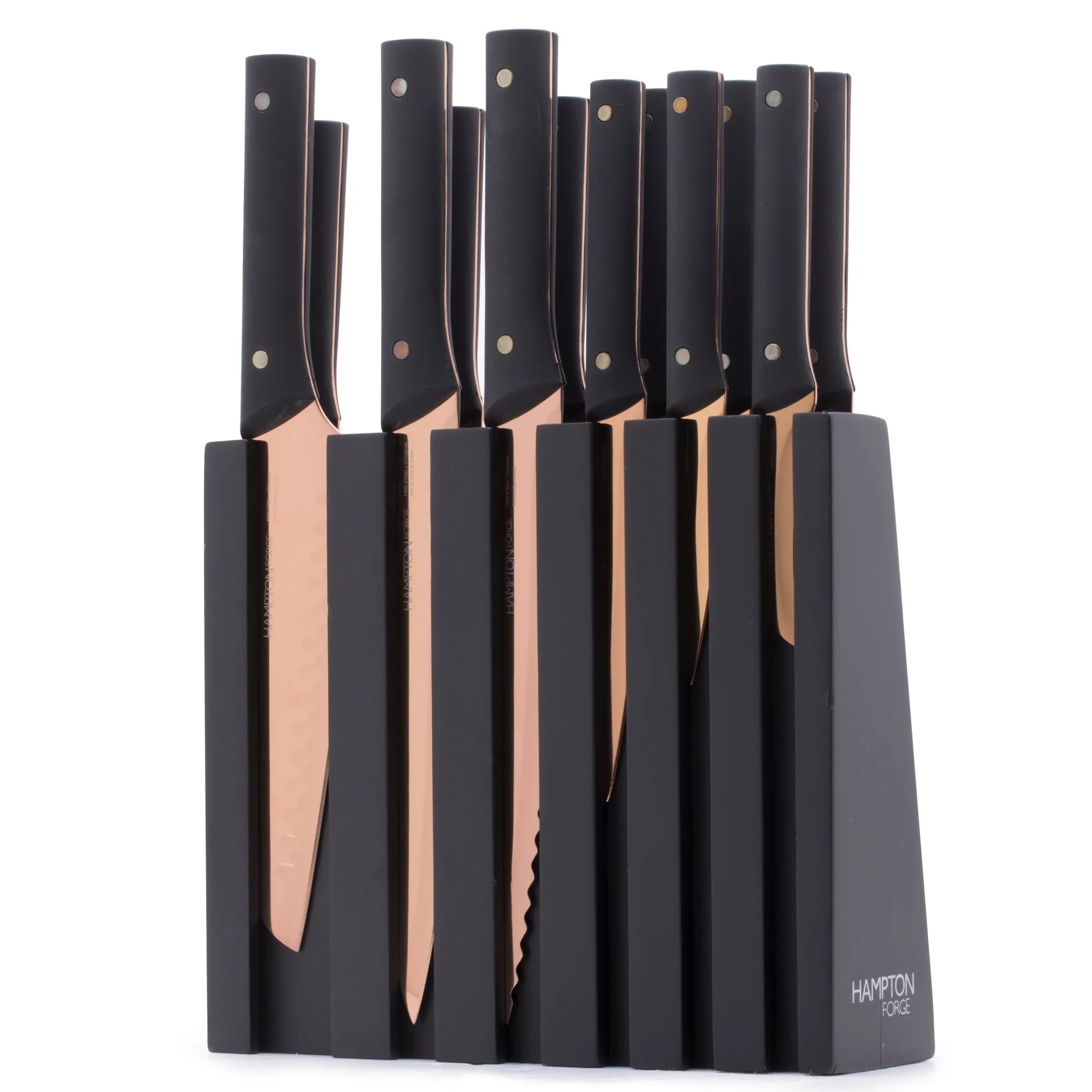 Knight Copper 13-Piece Cutlery Block Set