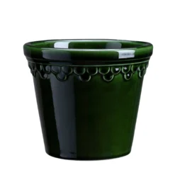 Kobenhavner Glazed Emerald Green 16cm Pot with Saucer
