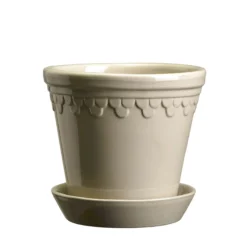 Kobenhavner Glazed Sand Stone 16cm Pot with Saucer