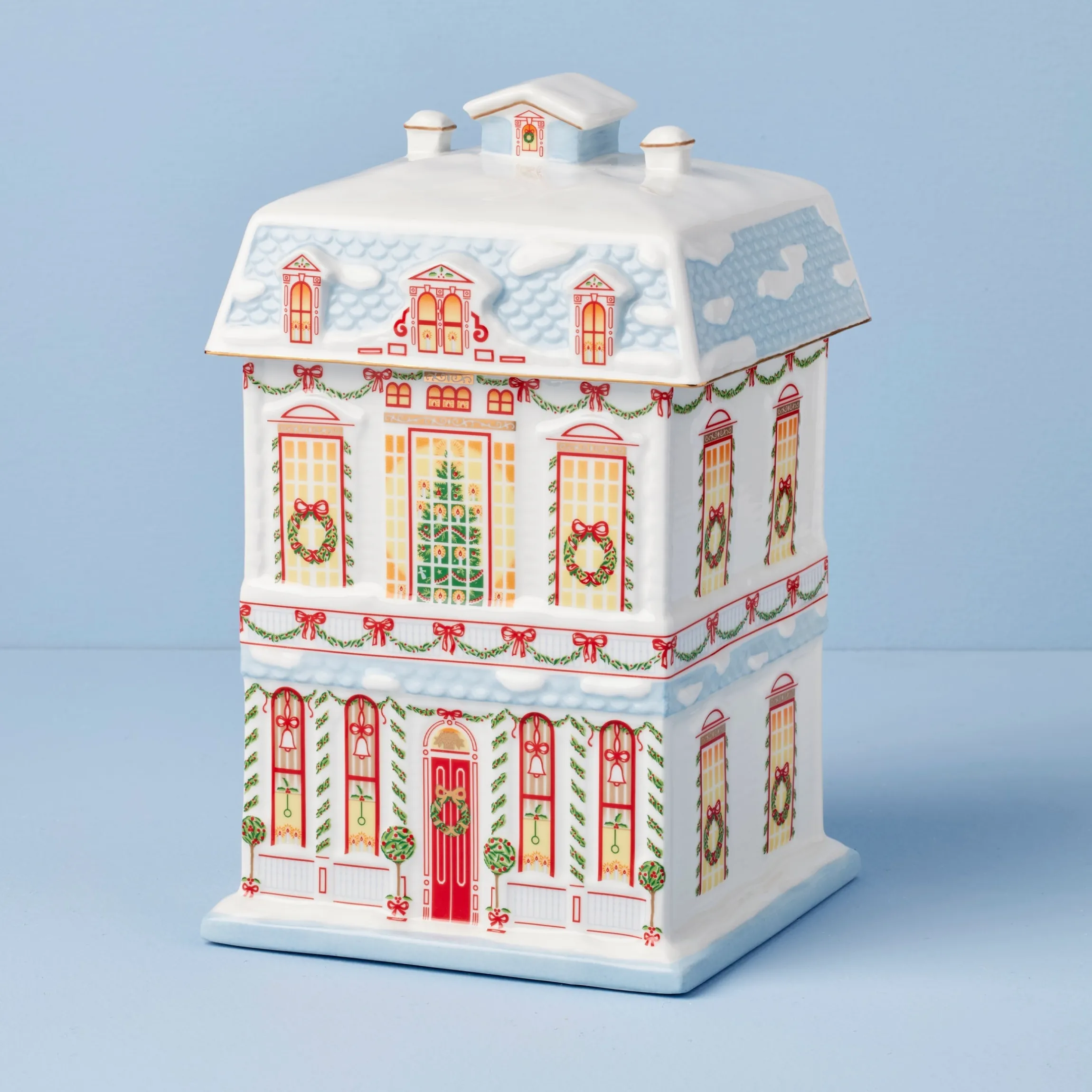 Lenox Holiday Village Christmas Cookie Jar
