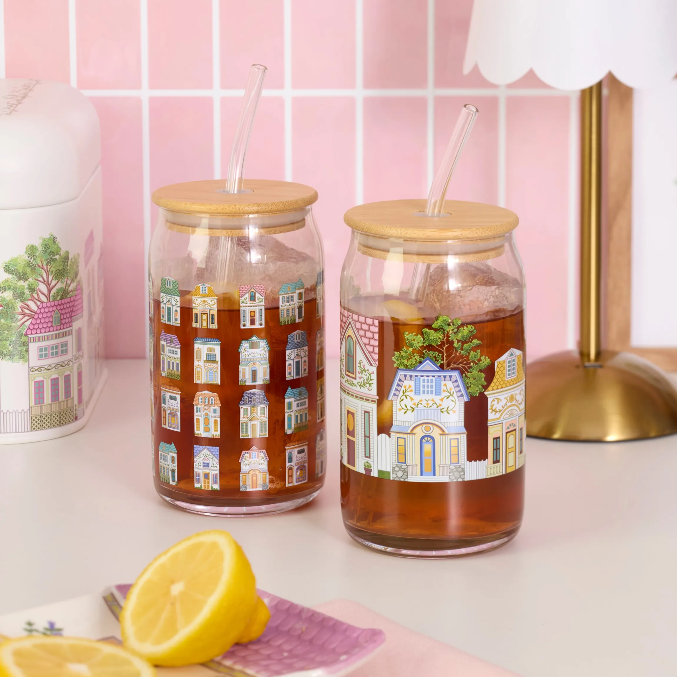 Lenox Spice Village Can Cooler Glasses, Set of 2
